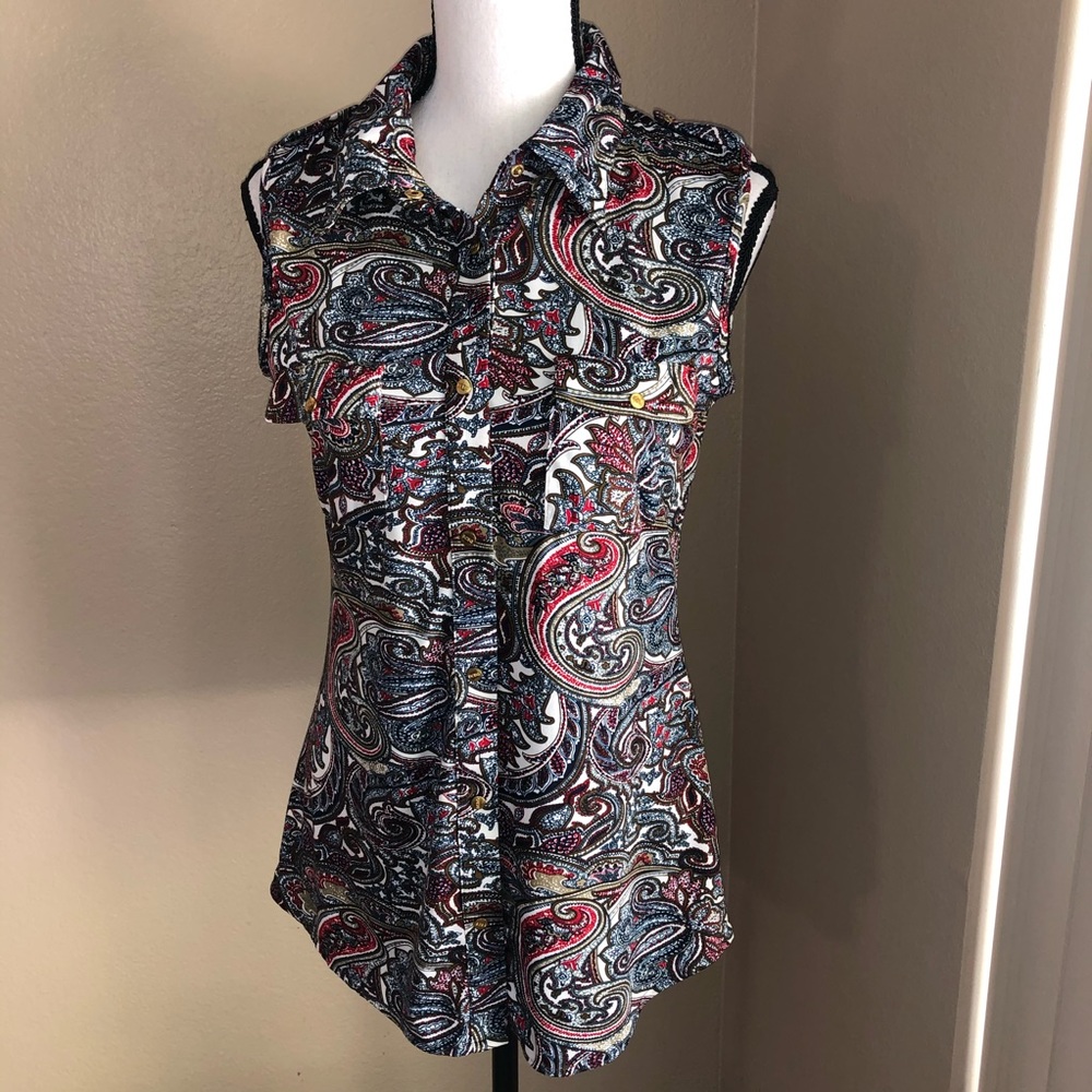 BCBGMAXAZRIA Paisley Floral Blouse
